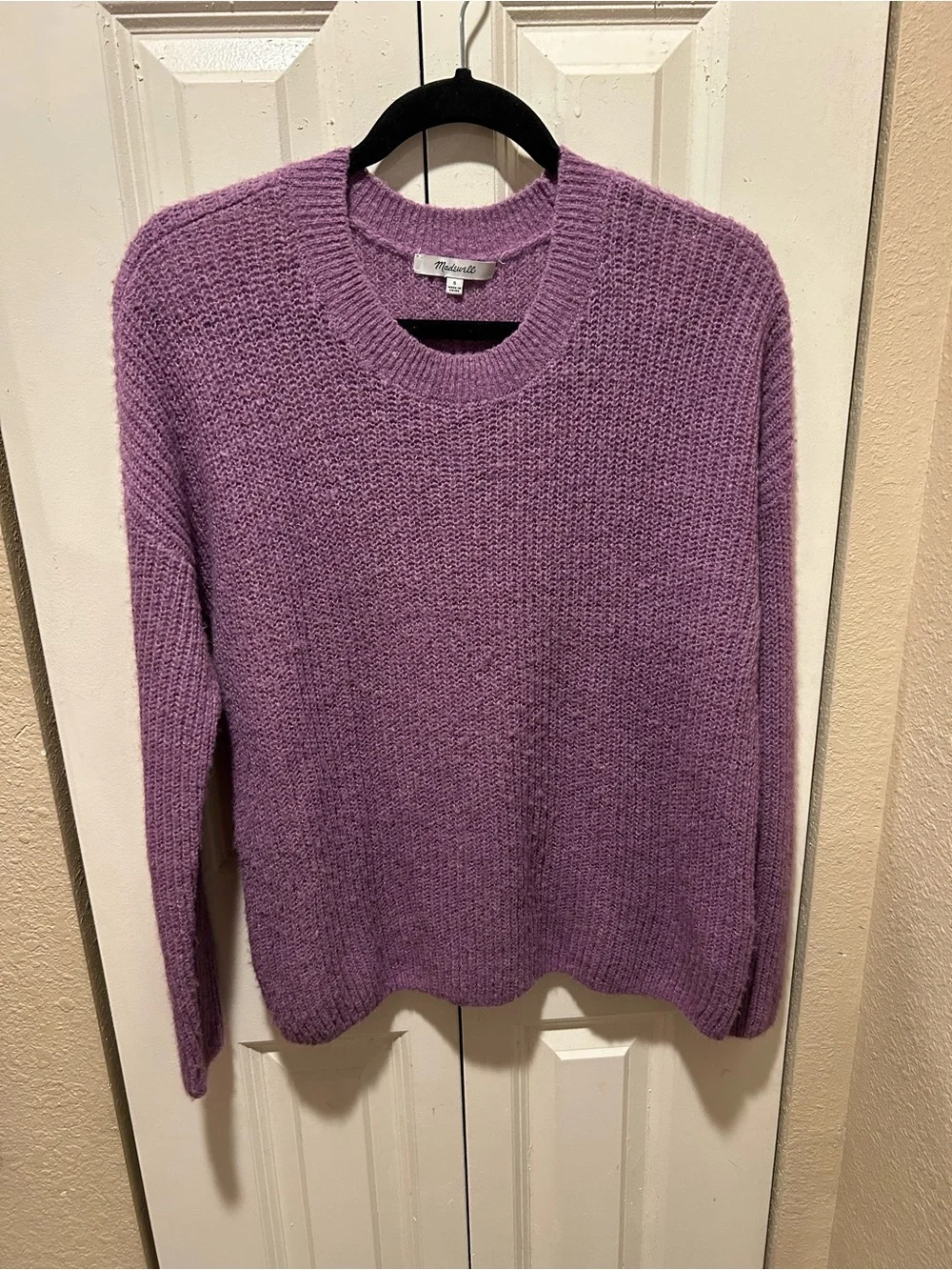 Madewell Alpaca Blend Ribbed Crewneck Sweater Amethyst , Small